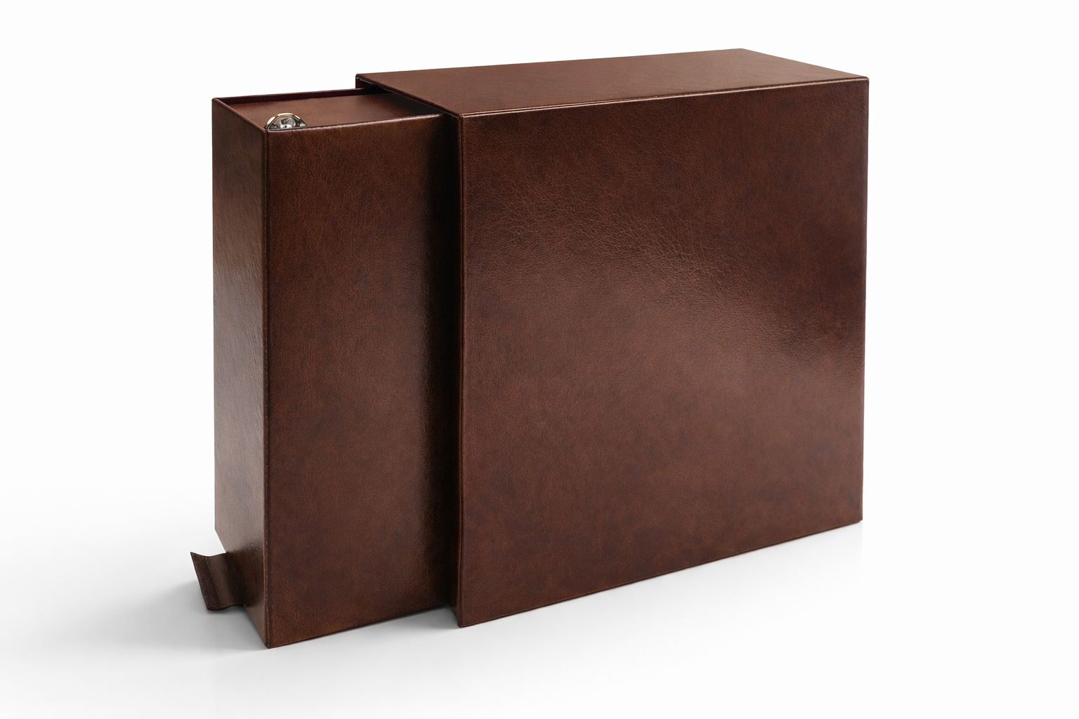 Leather-Wrapped Drawer-Style Presentation Binder Box Set