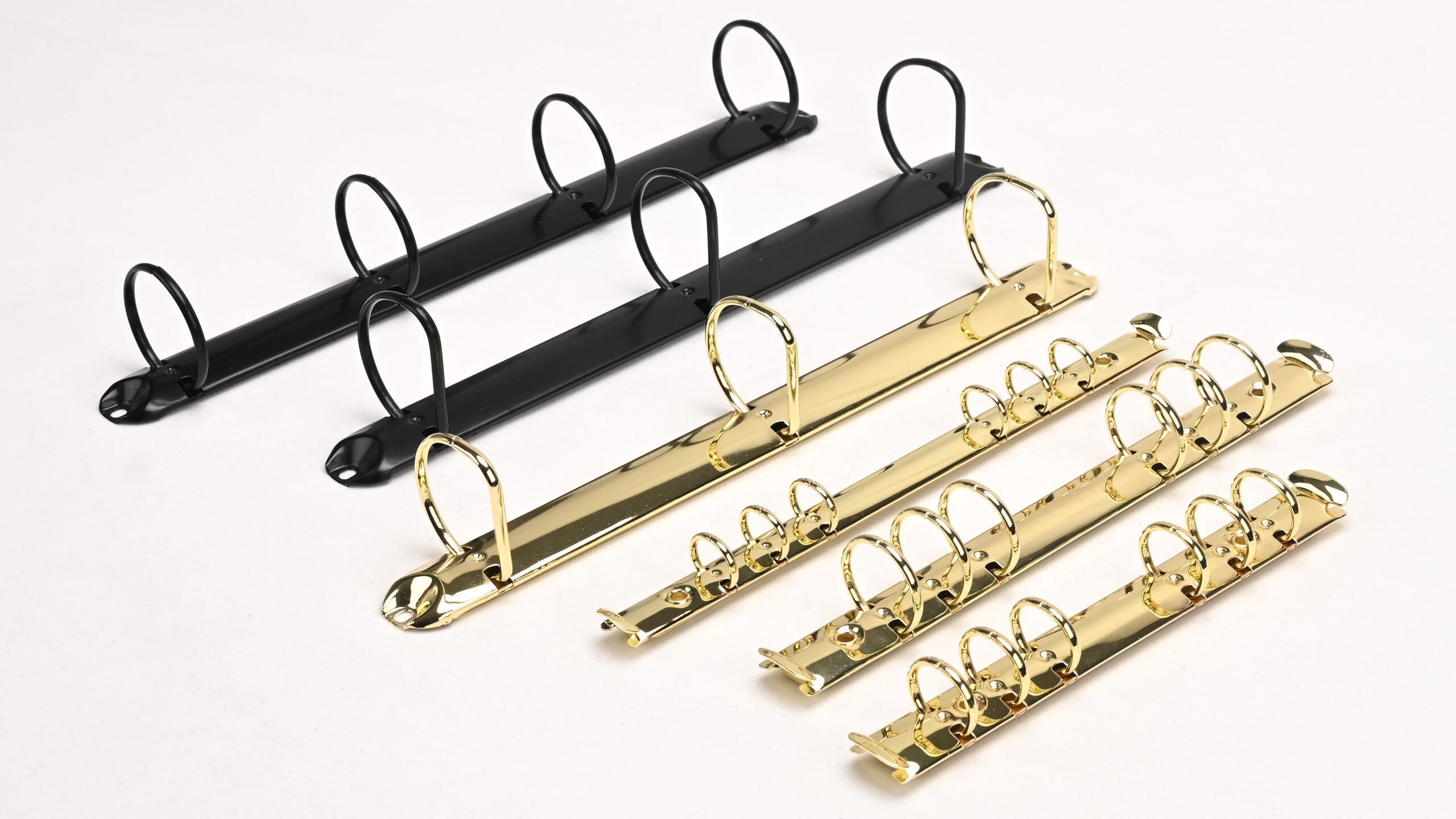Black and Gold Metal Ring Binder Mechanism